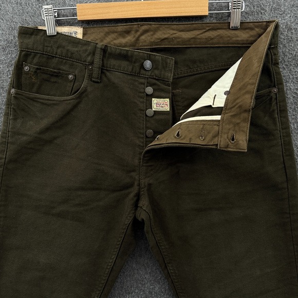 Polo Ralph Lauren Jeans‎ Mens 34x30 Green Varick Slim 625 Canvas Cotton Pants - Picture 6 of 14